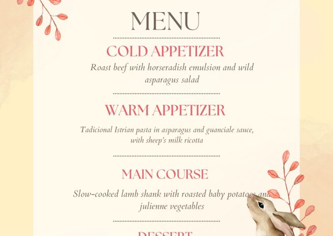 Menu uskrs Villa Ariston
